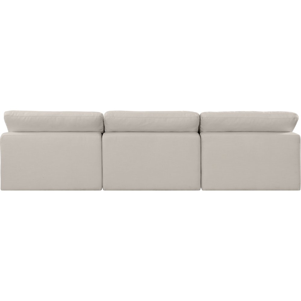 Comfy Beige Linen Textured Fabric Modular Sofa. Picture 3