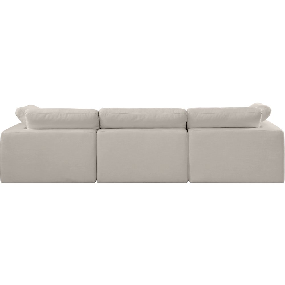 Comfy Beige Linen Textured Fabric Modular Sofa. Picture 3
