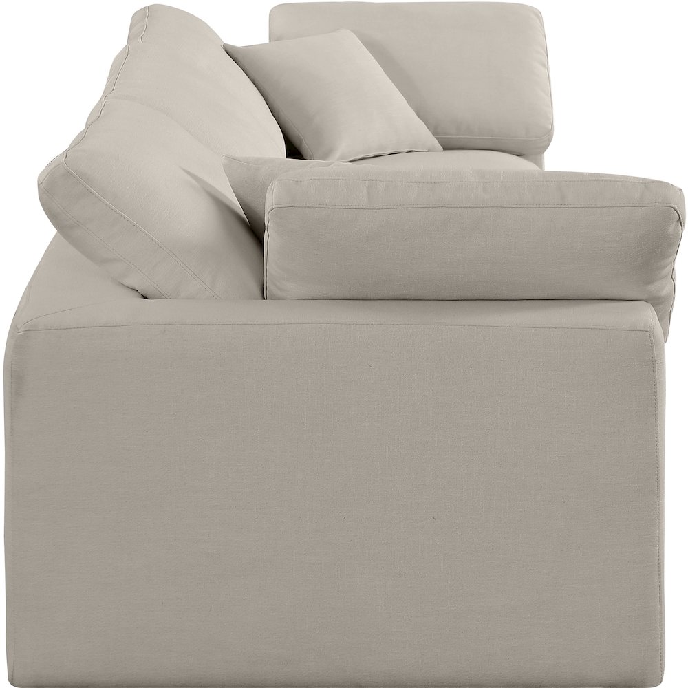 Comfy Beige Linen Textured Fabric Modular Sofa. Picture 5