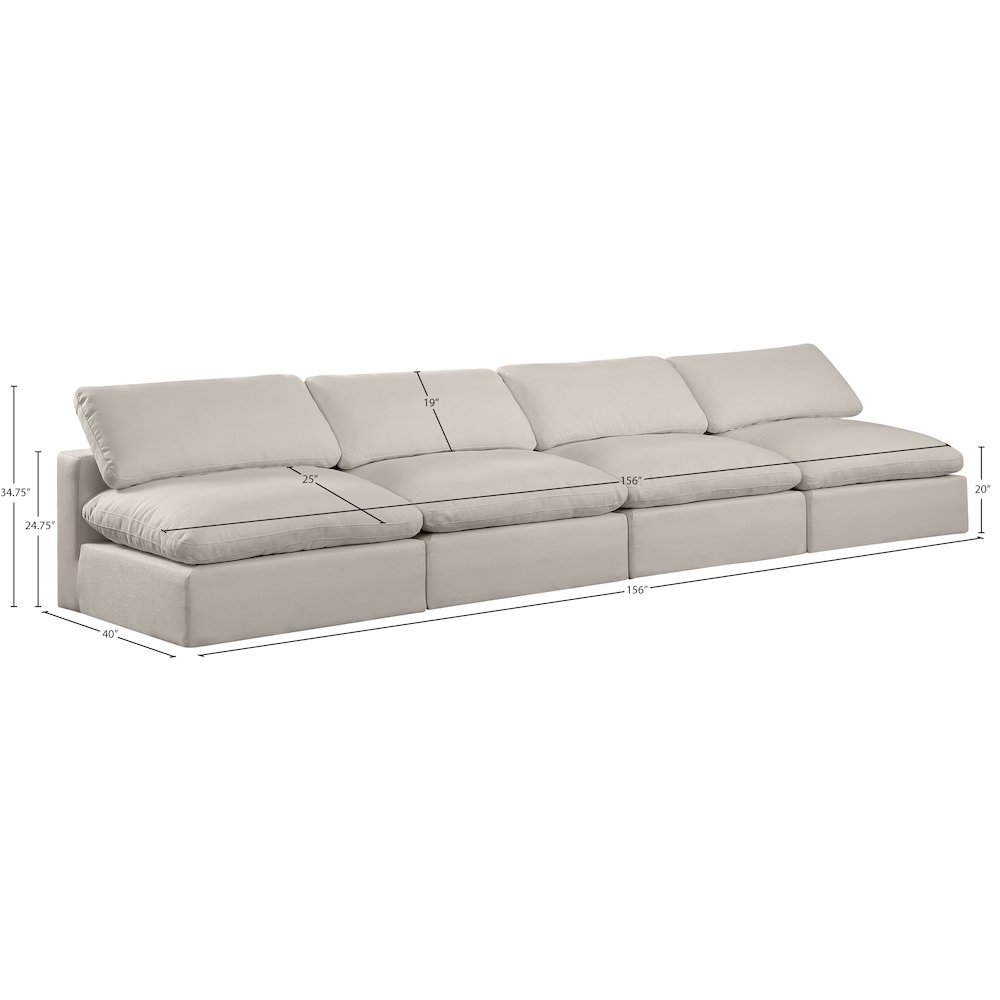 Comfy Beige Linen Textured Fabric Modular Sofa. Picture 9