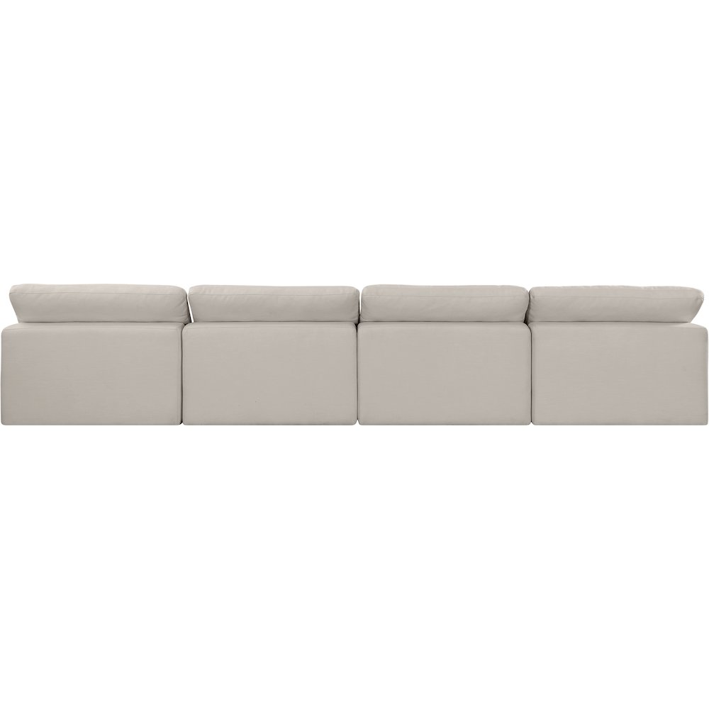 Comfy Beige Linen Textured Fabric Modular Sofa. Picture 3
