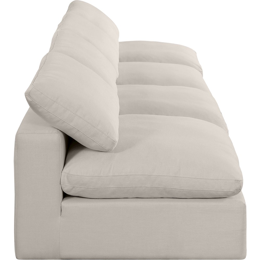 Comfy Beige Linen Textured Fabric Modular Sofa. Picture 5