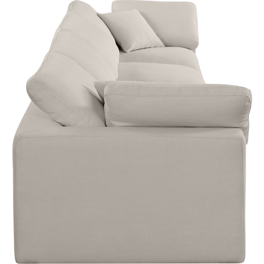 Comfy Beige Linen Textured Fabric Modular Sofa. Picture 5