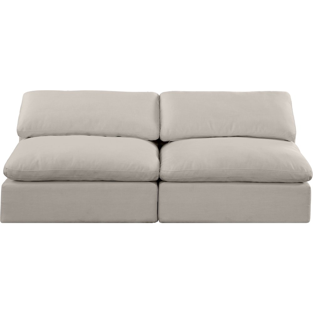 Comfy Beige Linen Textured Fabric Modular Sofa. Picture 4