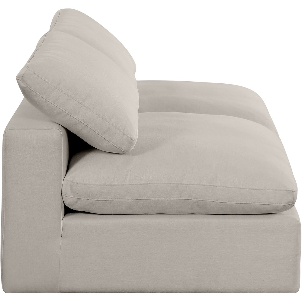 Comfy Beige Linen Textured Fabric Modular Sofa. Picture 5