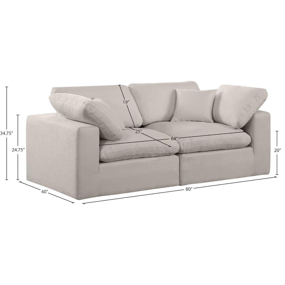 Comfy Beige Linen Textured Fabric Modular Sofa. Picture 9