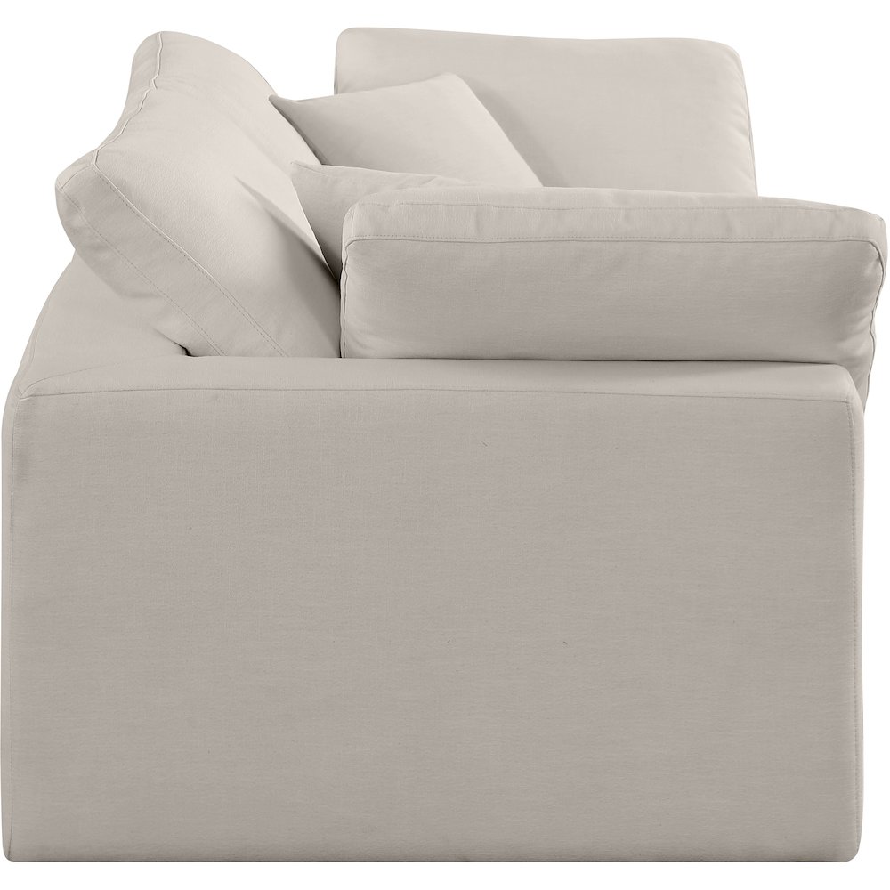Comfy Beige Linen Textured Fabric Modular Sofa. Picture 5