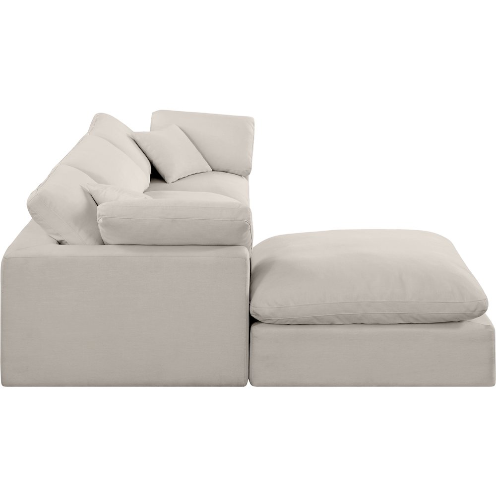 Comfy Beige Linen Textured Fabric Modular Sectional. Picture 10