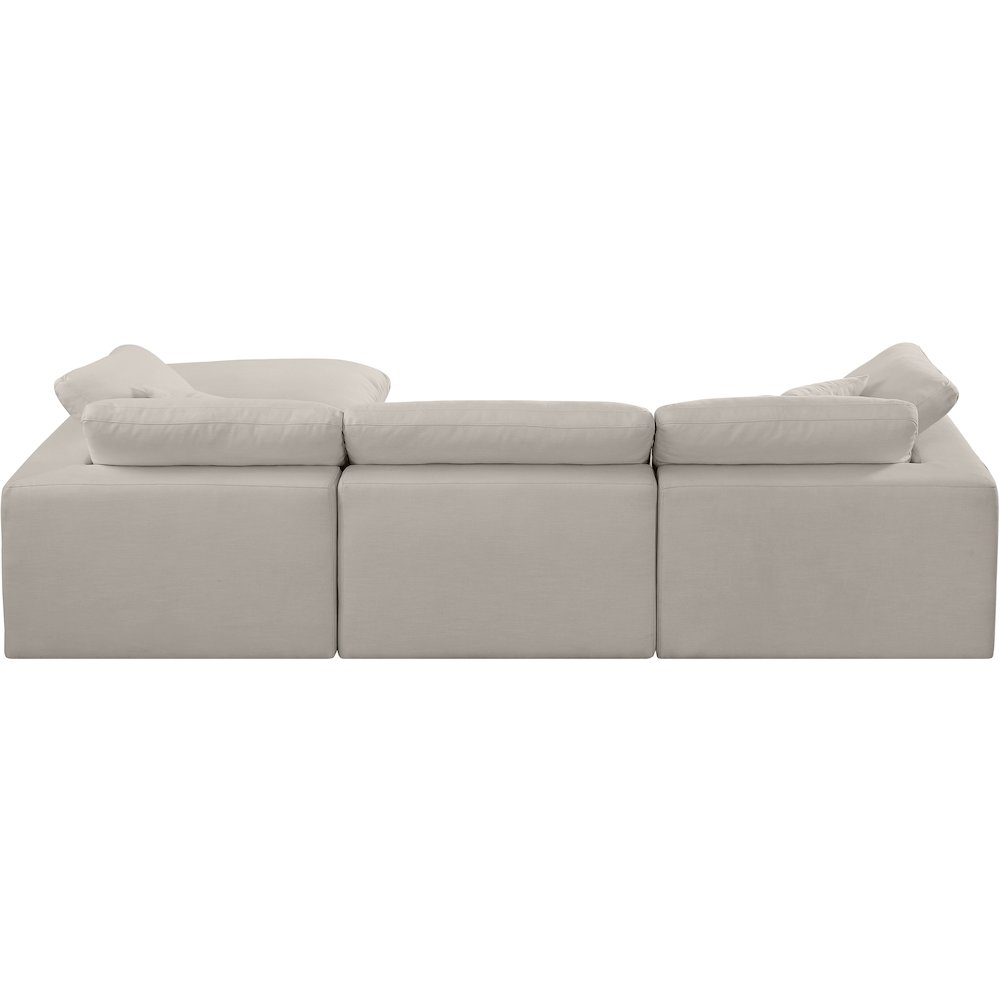 Comfy Beige Linen Textured Fabric Modular Sectional. Picture 5