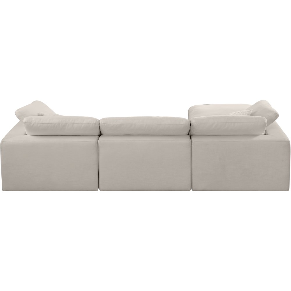 Comfy Beige Linen Textured Fabric Modular Sectional. Picture 6