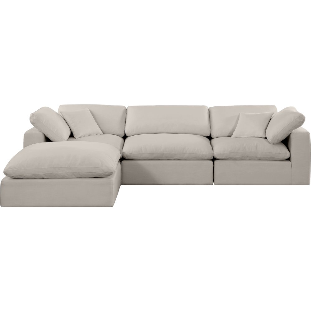 Comfy Beige Linen Textured Fabric Modular Sectional. Picture 7