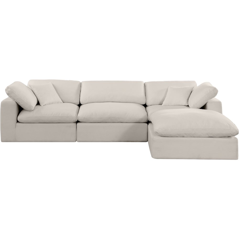 Comfy Beige Linen Textured Fabric Modular Sectional. Picture 8