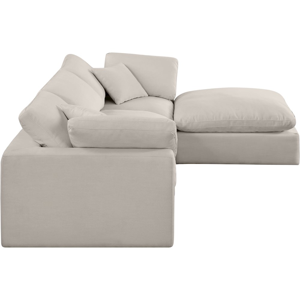 Comfy Beige Linen Textured Fabric Modular Sectional. Picture 9