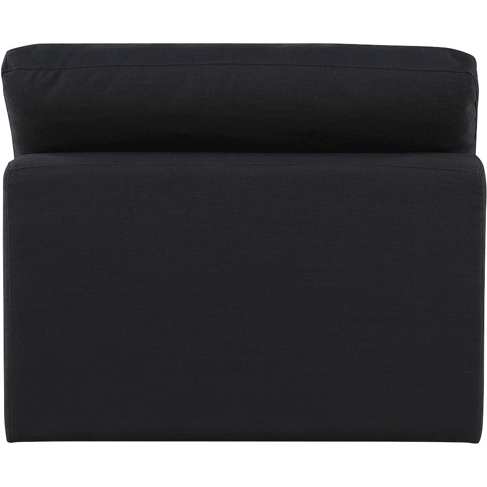 Comfy Black Linen Textured Fabric Modular Armless Chair. Picture 3