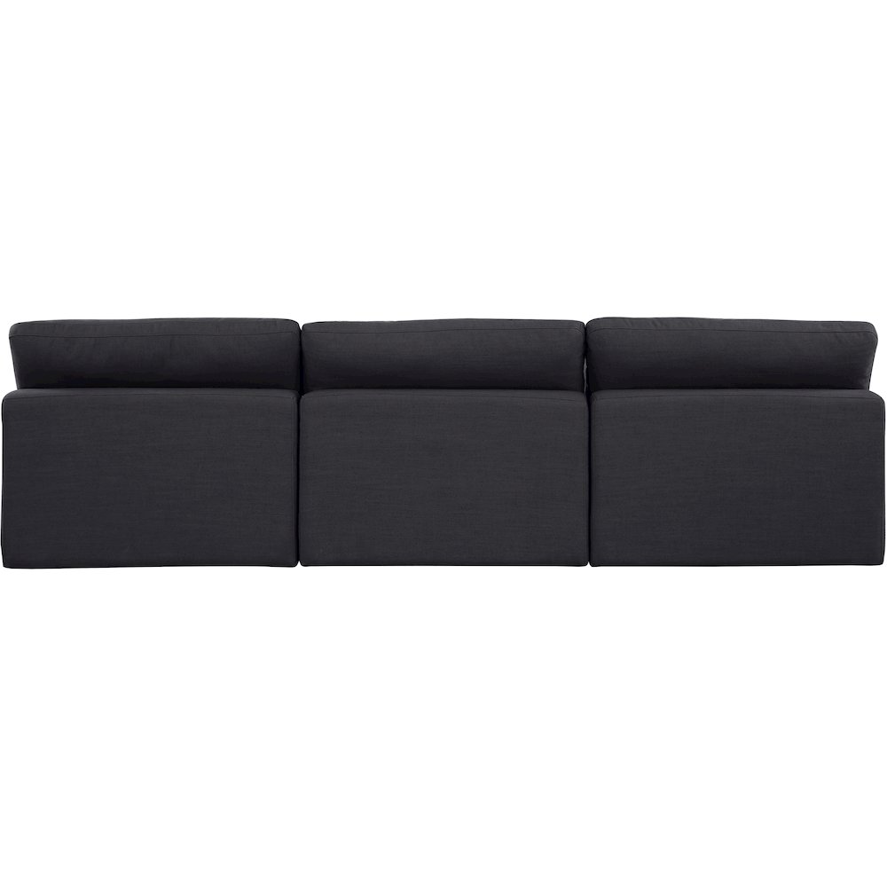 Comfy Black Linen Textured Fabric Modular Sofa. Picture 3