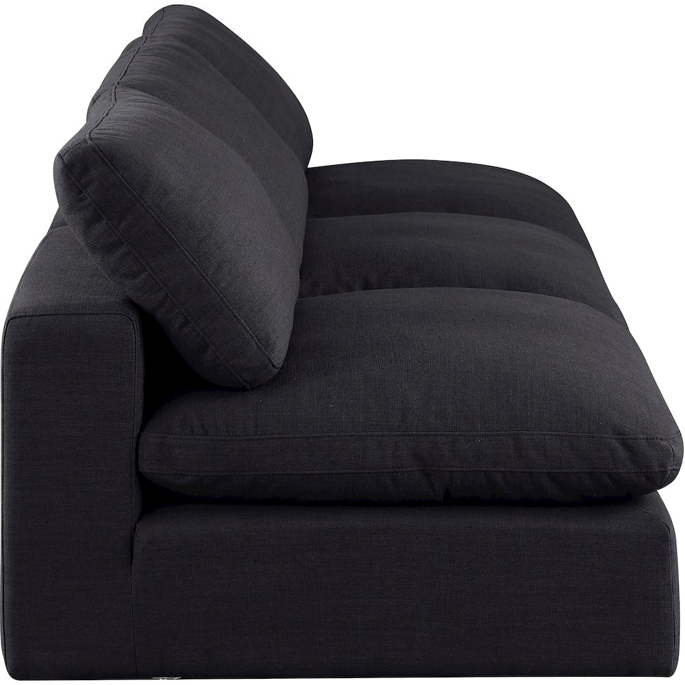 Comfy Black Linen Textured Fabric Modular Sofa. Picture 5
