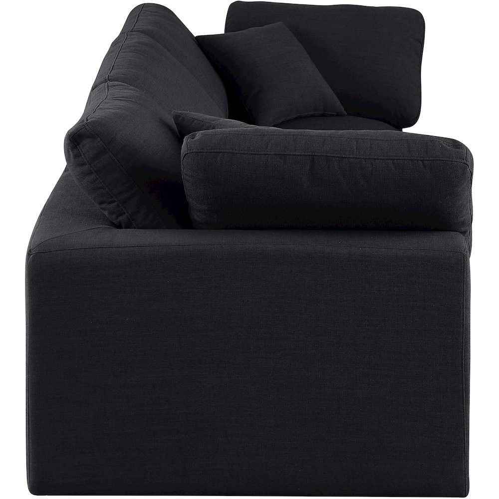 Comfy Black Linen Textured Fabric Modular Sofa. Picture 5