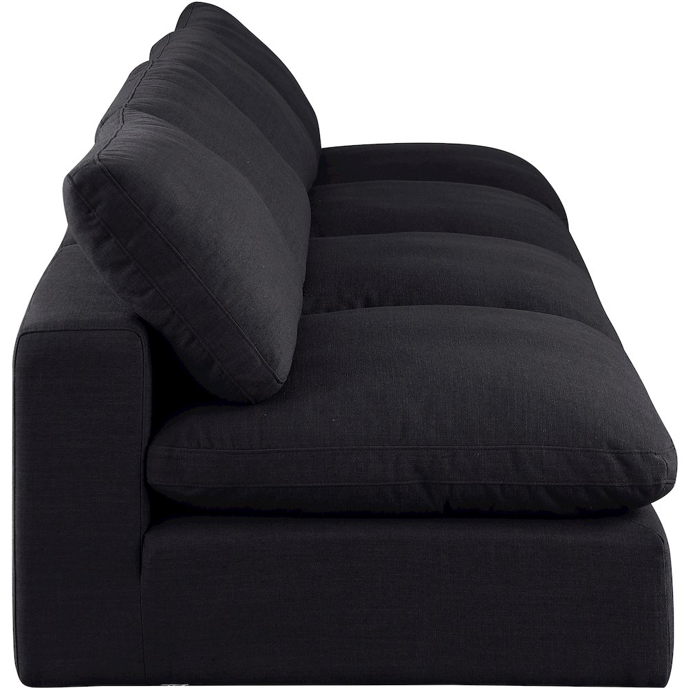 Comfy Black Linen Textured Fabric Modular Sofa. Picture 5