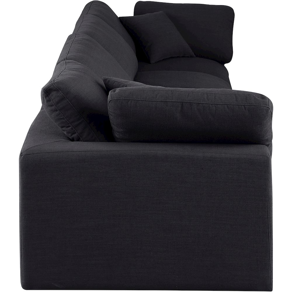 Comfy Black Linen Textured Fabric Modular Sofa. Picture 5