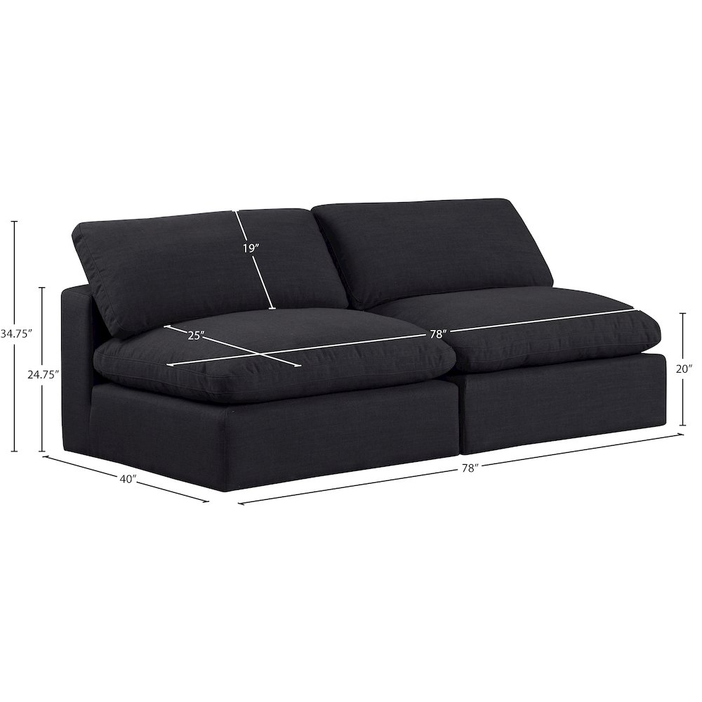 Comfy Black Linen Textured Fabric Modular Sofa. Picture 9