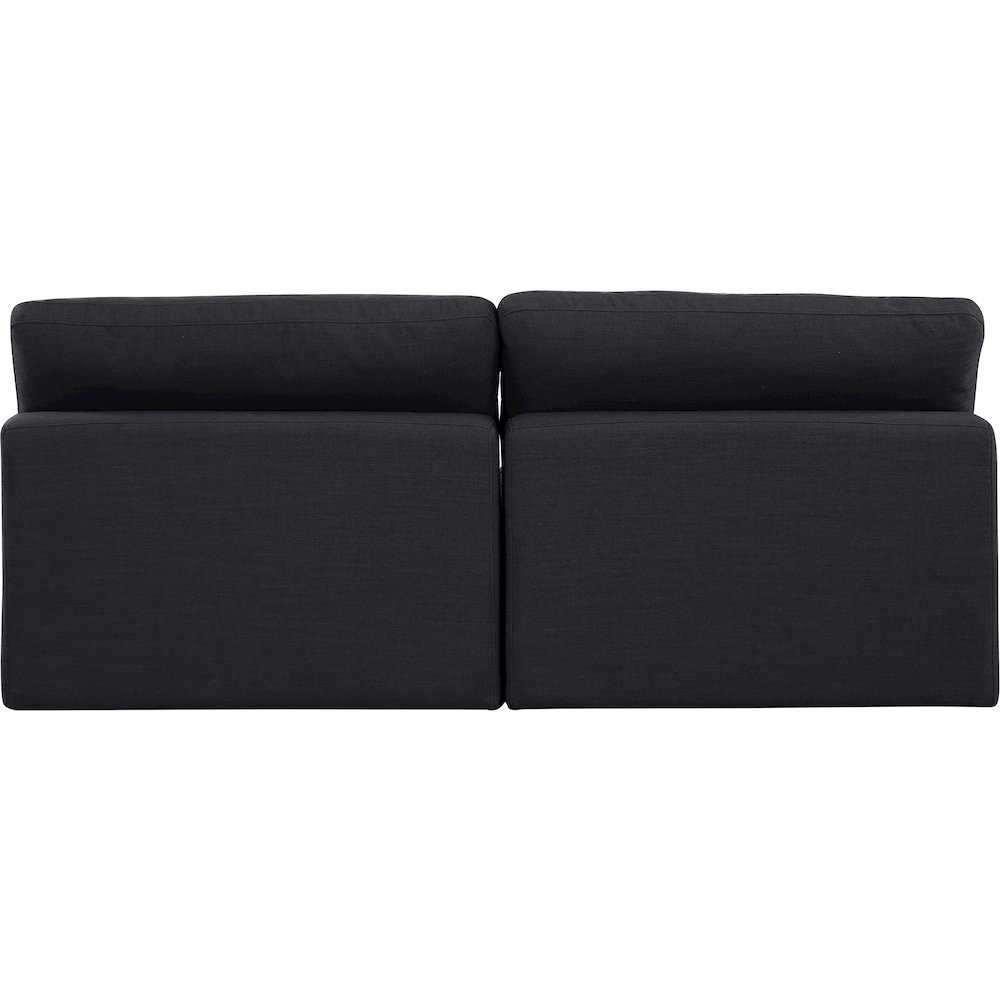 Comfy Black Linen Textured Fabric Modular Sofa. Picture 3