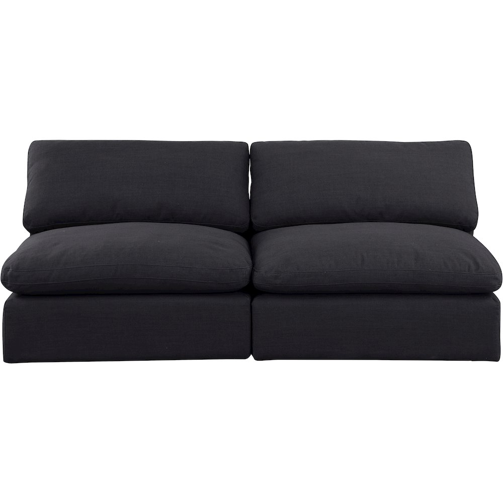 Comfy Black Linen Textured Fabric Modular Sofa. Picture 4
