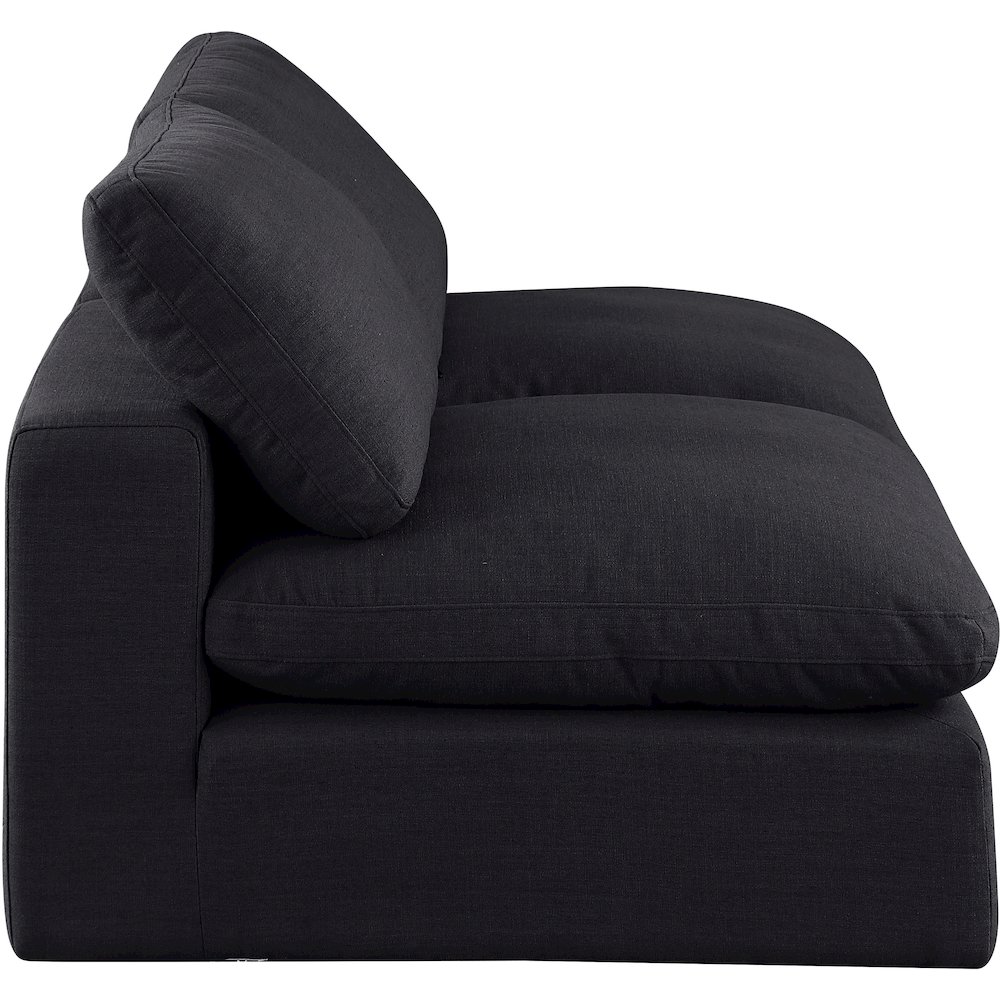 Comfy Black Linen Textured Fabric Modular Sofa. Picture 5