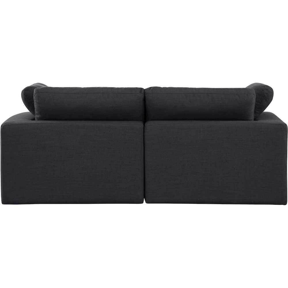 Comfy Black Linen Textured Fabric Modular Sofa. Picture 3
