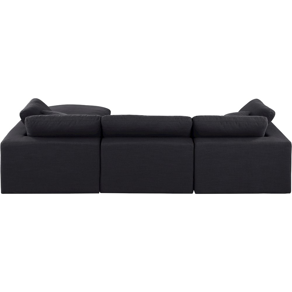 Comfy Black Linen Textured Fabric Modular Sectional. Picture 5
