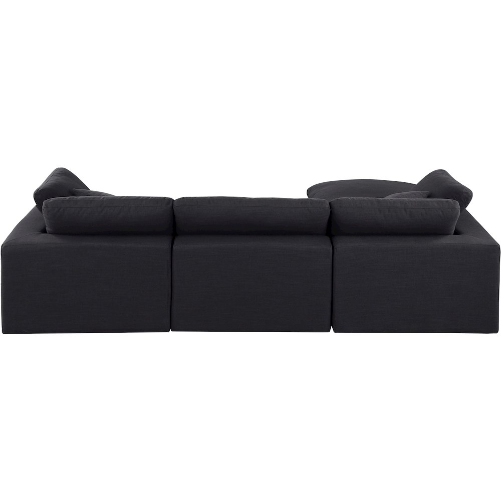 Comfy Black Linen Textured Fabric Modular Sectional. Picture 6