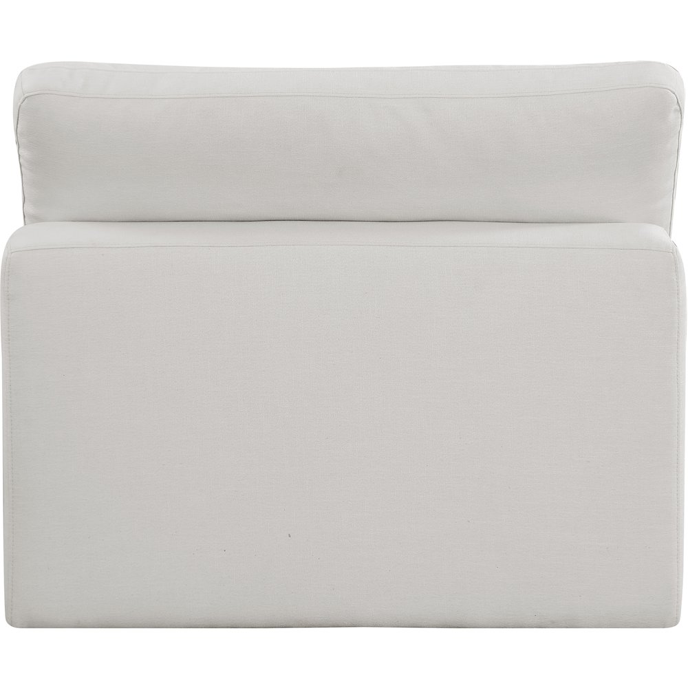 Comfy Cream Linen Textured Fabric Modular Armless Chair. Picture 3