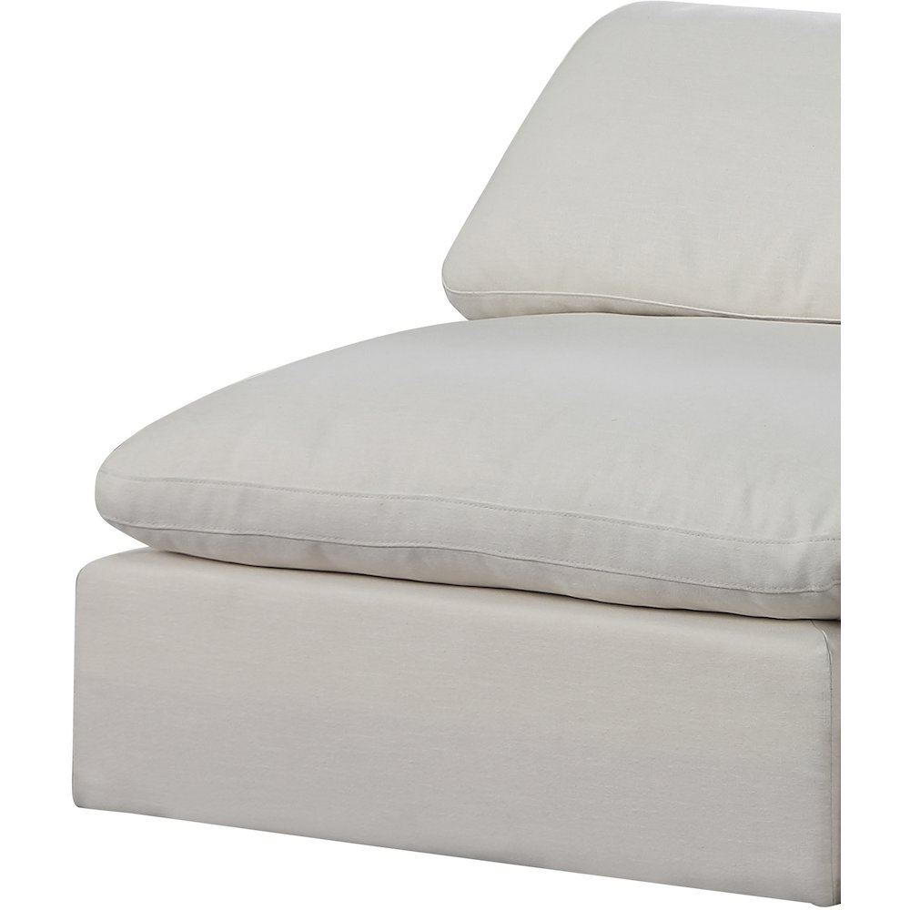Comfy Cream Linen Textured Fabric Modular Armless Chair. Picture 7