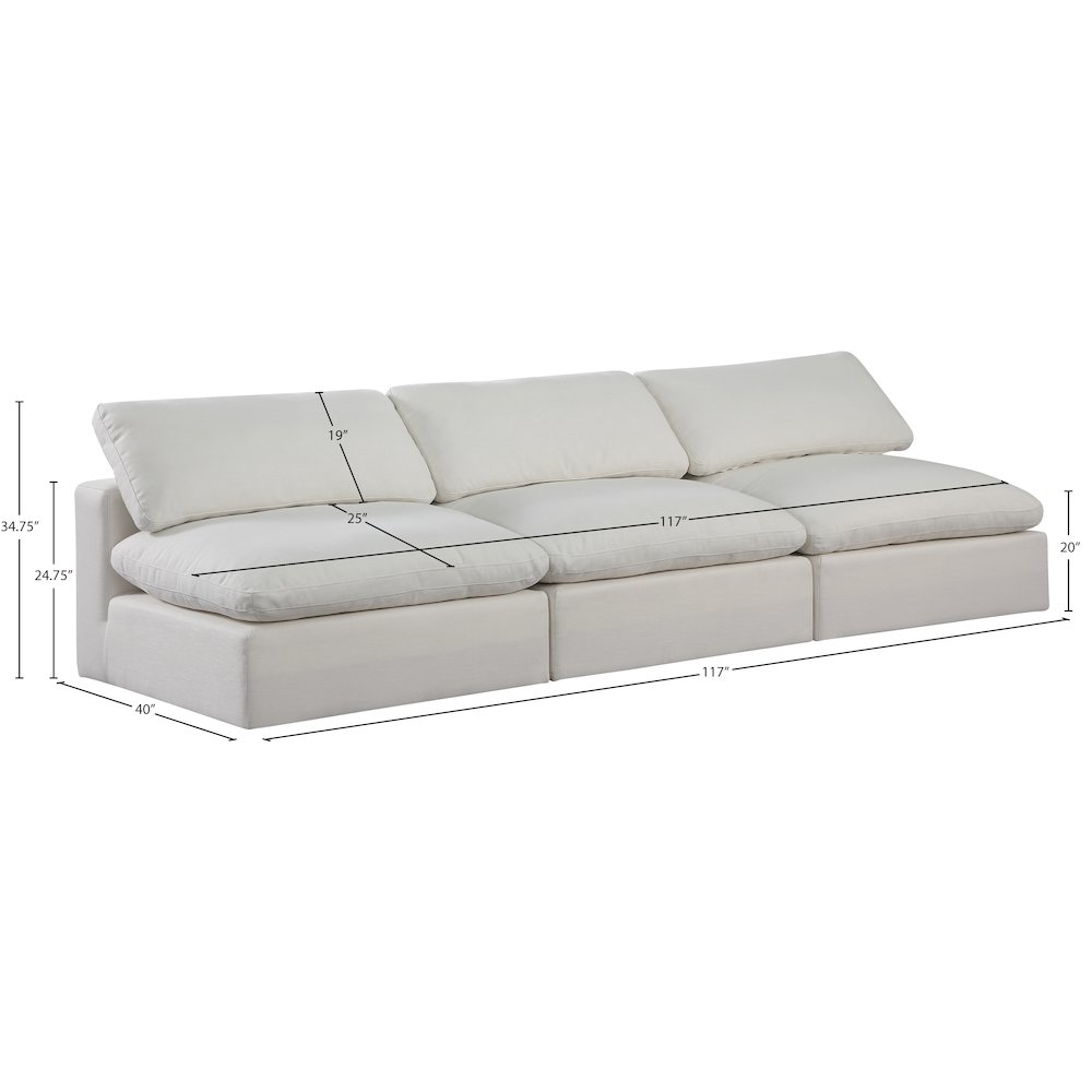 Comfy Cream Linen Textured Fabric Modular Sofa. Picture 9