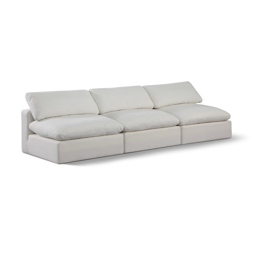 Comfy Cream Linen Textured Fabric Modular Sofa. Picture 1