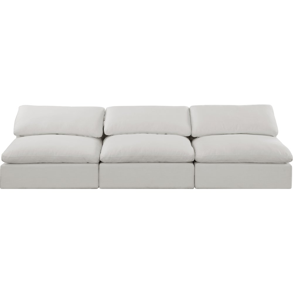 Comfy Cream Linen Textured Fabric Modular Sofa. Picture 4