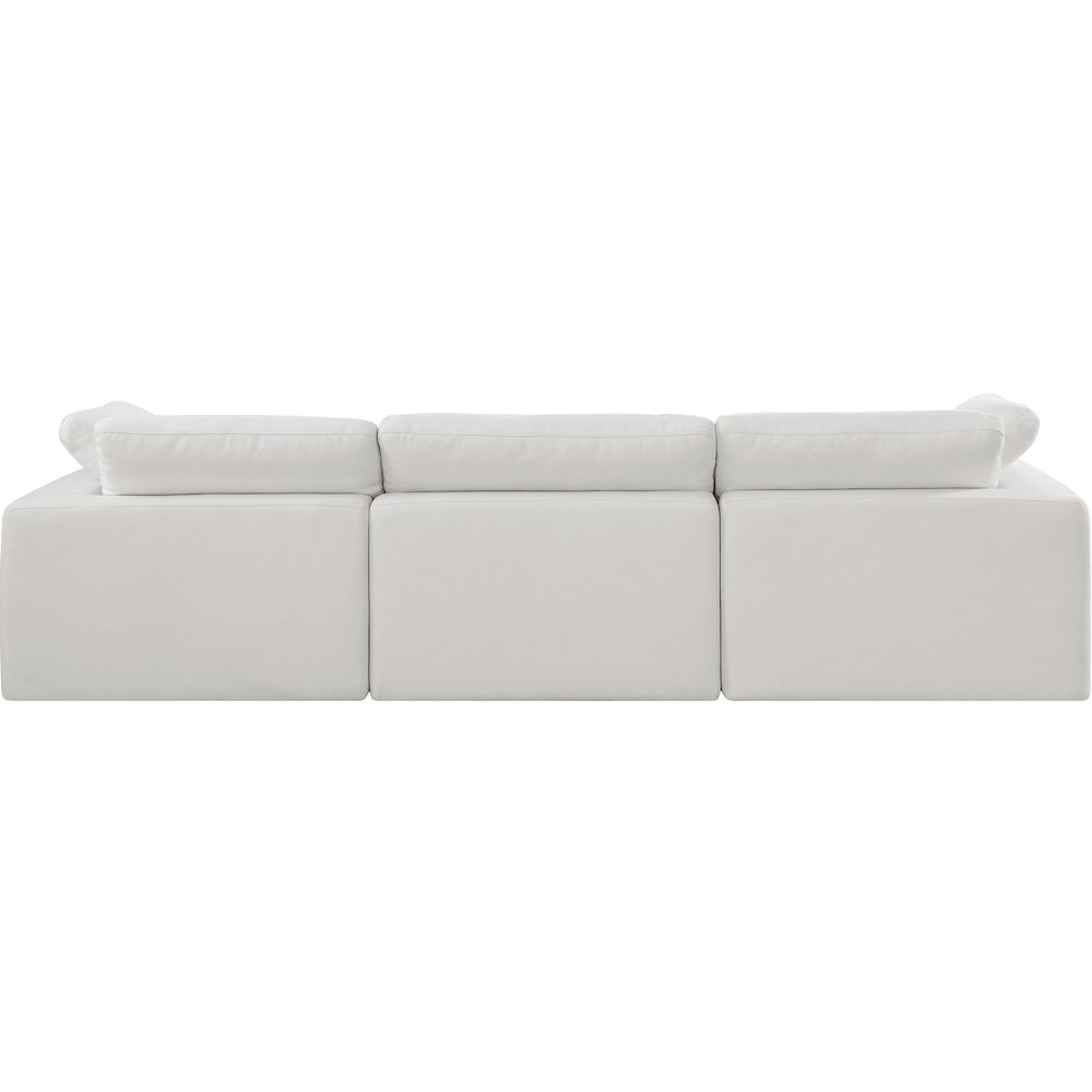 Comfy Cream Linen Textured Fabric Modular Sofa. Picture 3