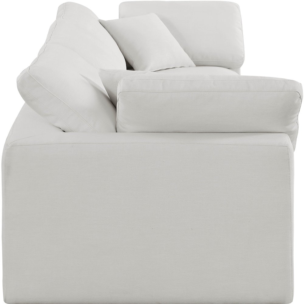 Comfy Cream Linen Textured Fabric Modular Sofa. Picture 5