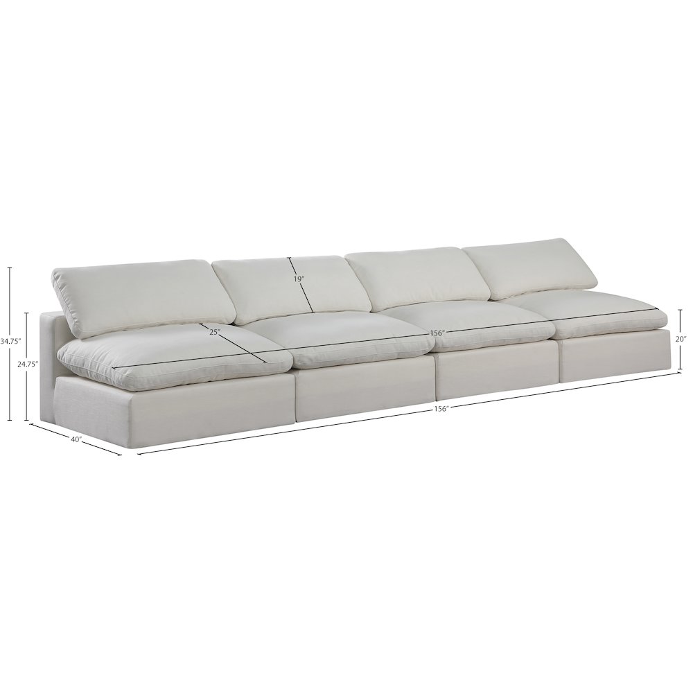 Comfy Cream Linen Textured Fabric Modular Sofa. Picture 9