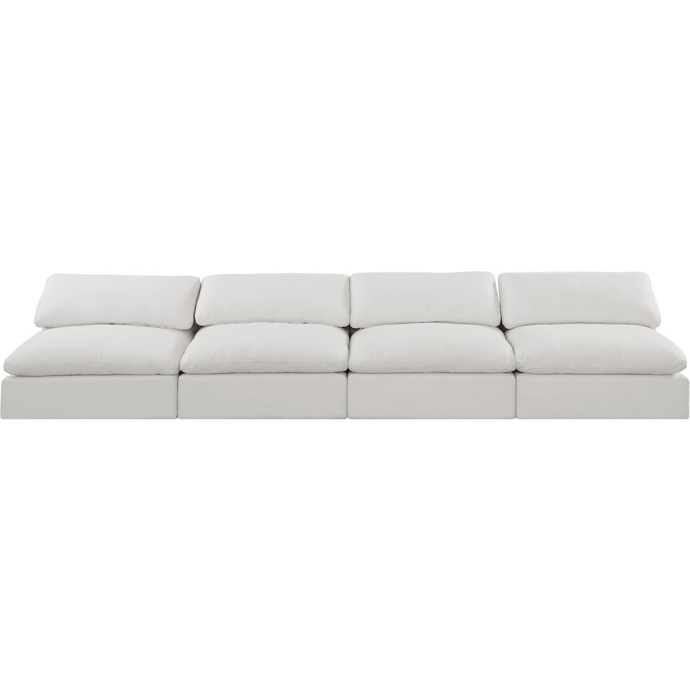 Comfy Cream Linen Textured Fabric Modular Sofa. Picture 4