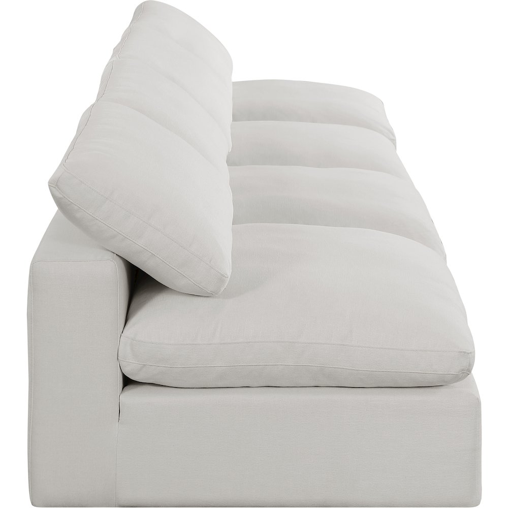 Comfy Cream Linen Textured Fabric Modular Sofa. Picture 5