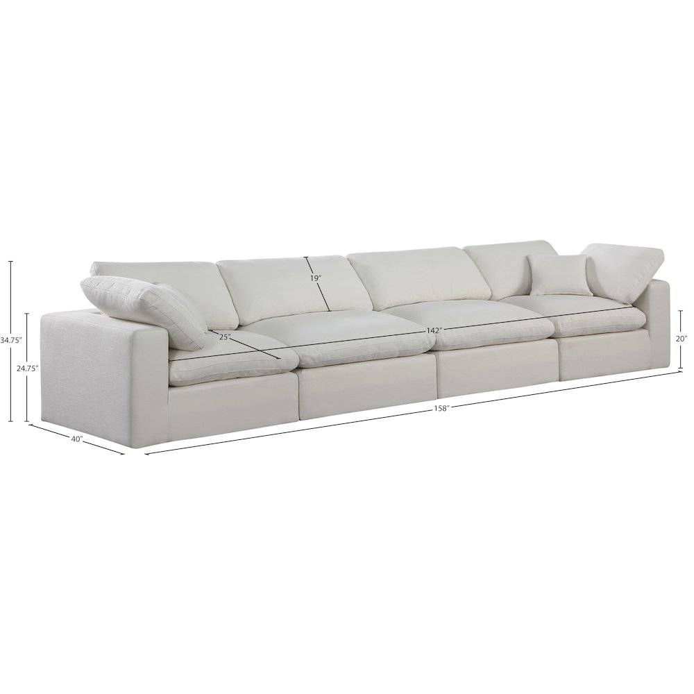 Comfy Cream Linen Textured Fabric Modular Sofa. Picture 9