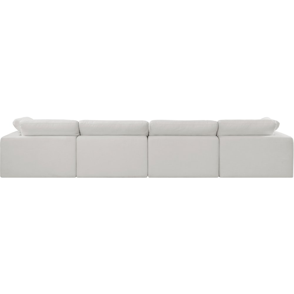 Comfy Cream Linen Textured Fabric Modular Sofa. Picture 3