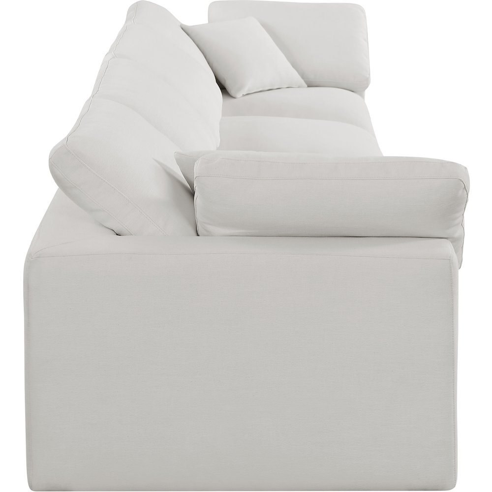 Comfy Cream Linen Textured Fabric Modular Sofa. Picture 5