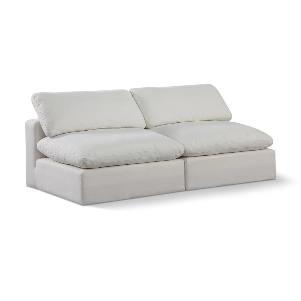 Comfy Cream Linen Textured Fabric Modular Sofa. Picture 1