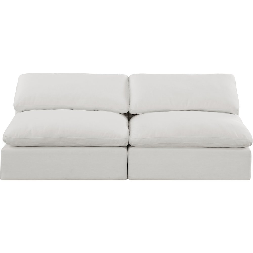 Comfy Cream Linen Textured Fabric Modular Sofa. Picture 4