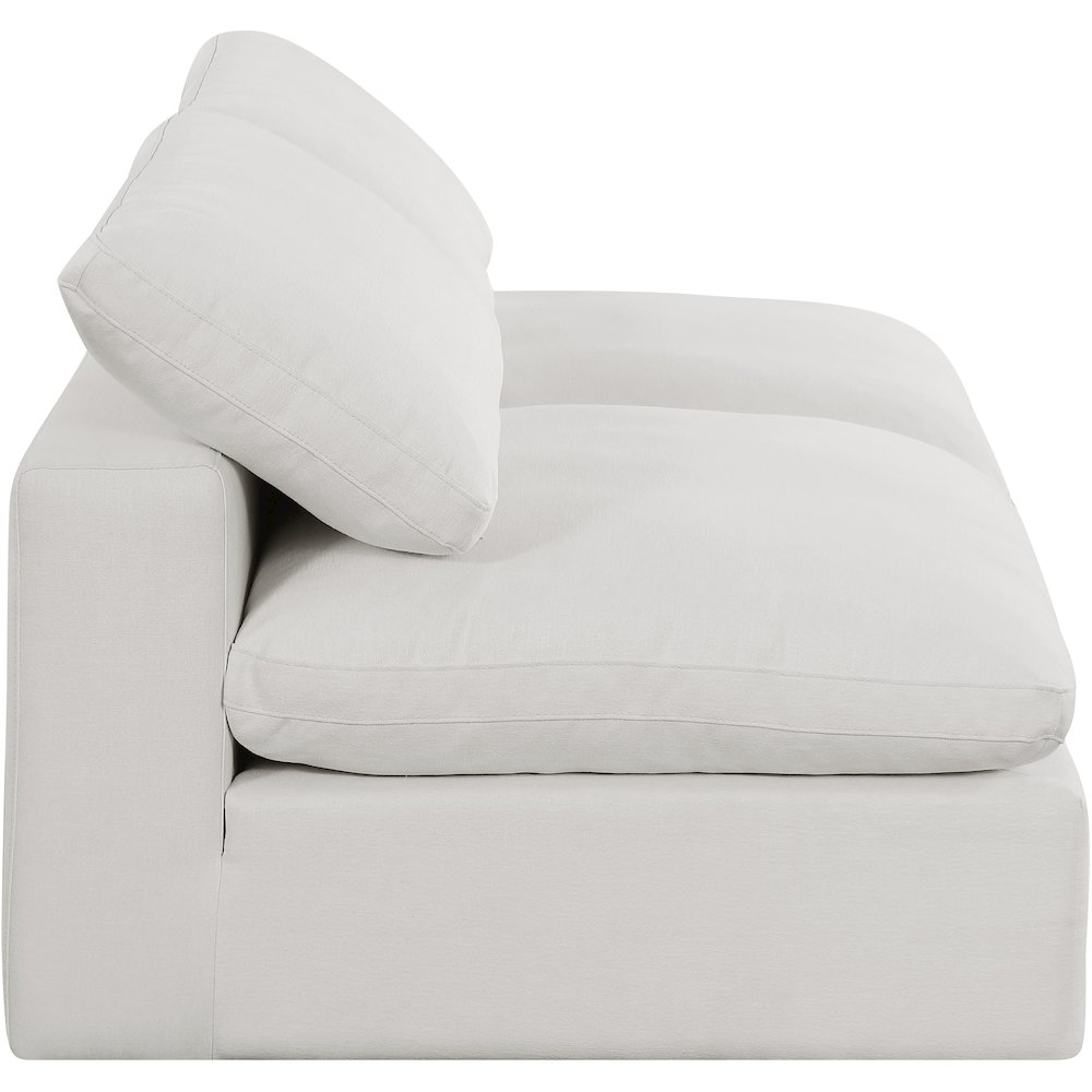 Comfy Cream Linen Textured Fabric Modular Sofa. Picture 5