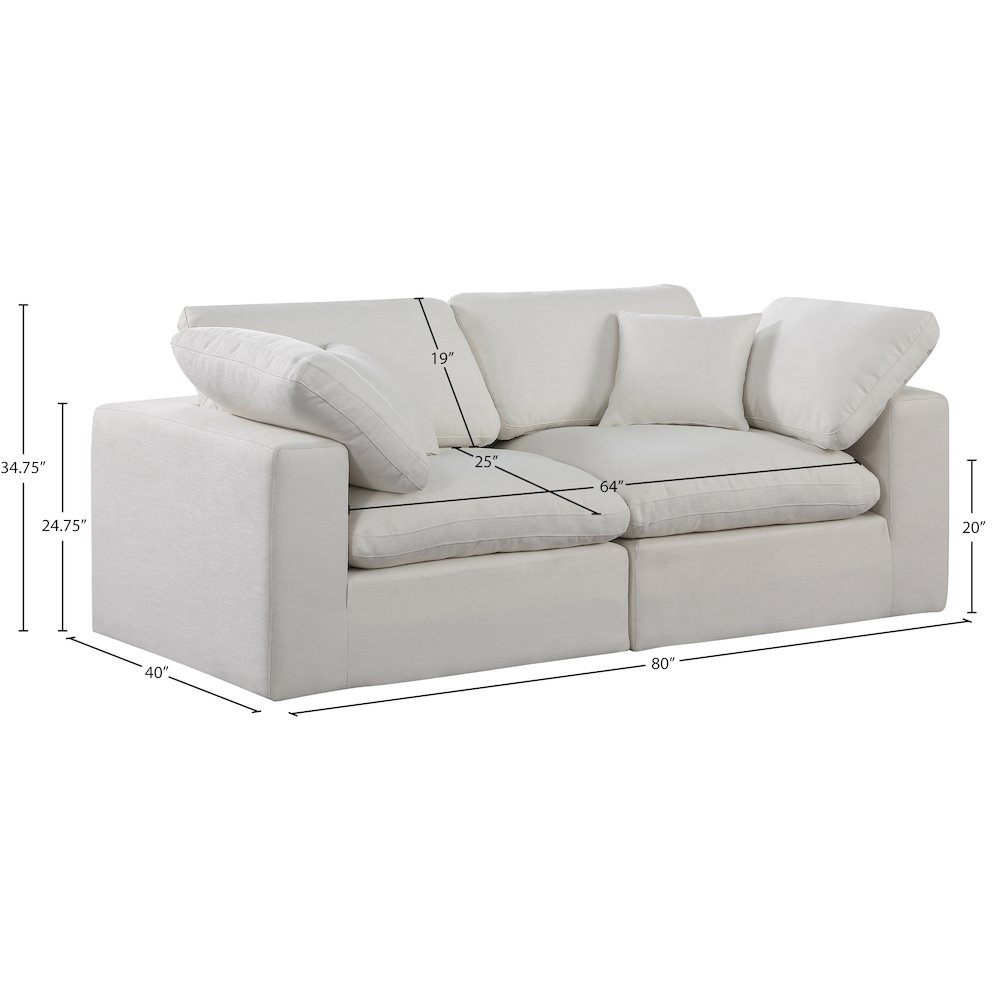 Comfy Cream Linen Textured Fabric Modular Sofa. Picture 9