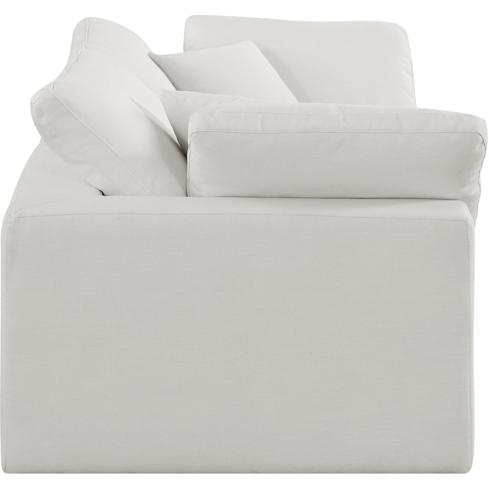 Comfy Cream Linen Textured Fabric Modular Sofa. Picture 5