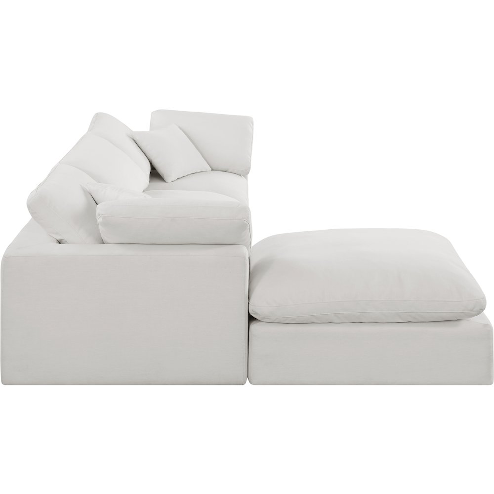 Comfy Cream Linen Textured Fabric Modular Sectional. Picture 10