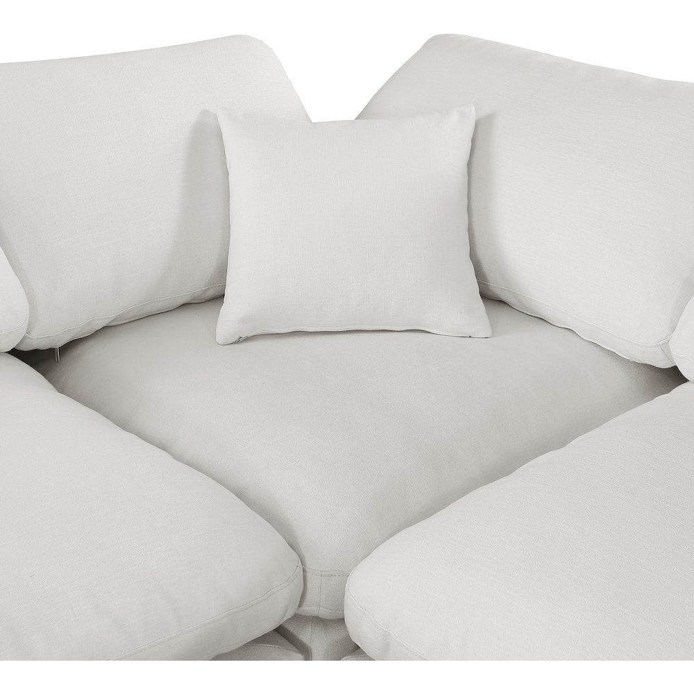 Comfy Cream Linen Textured Fabric Modular Sectional. Picture 13